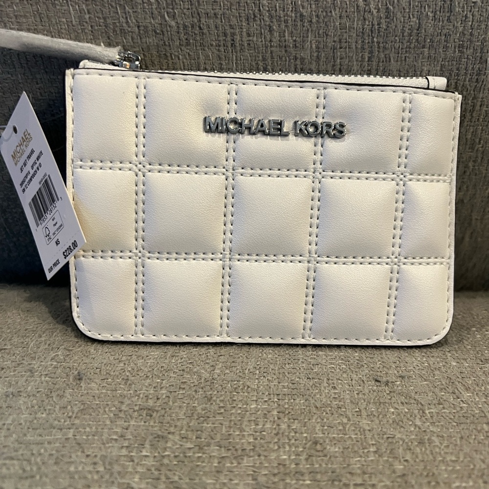 Michael Kors White Coin Pouch NWT